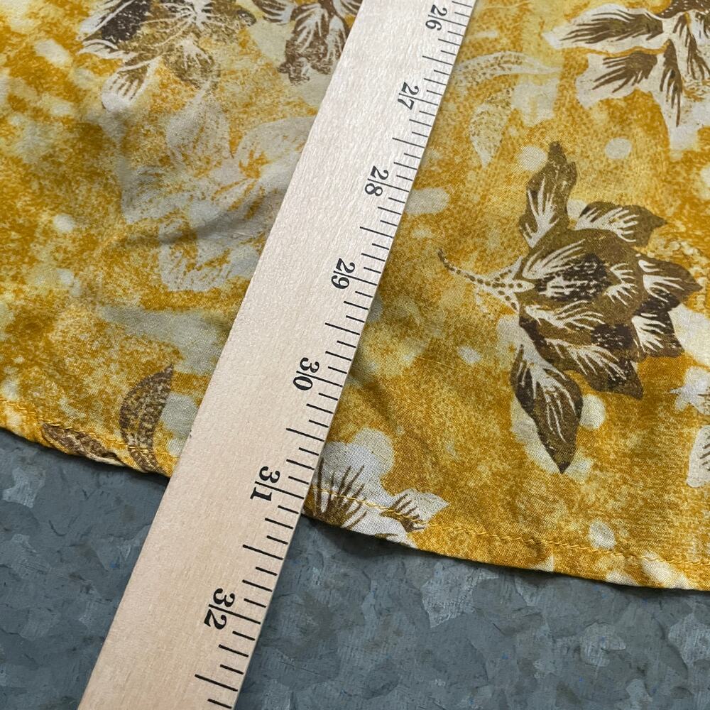 Anthropologie Pilcro Romy Batik Floral Button Down Shirt Large Yellow Blouse Top - Picture 11 of 11